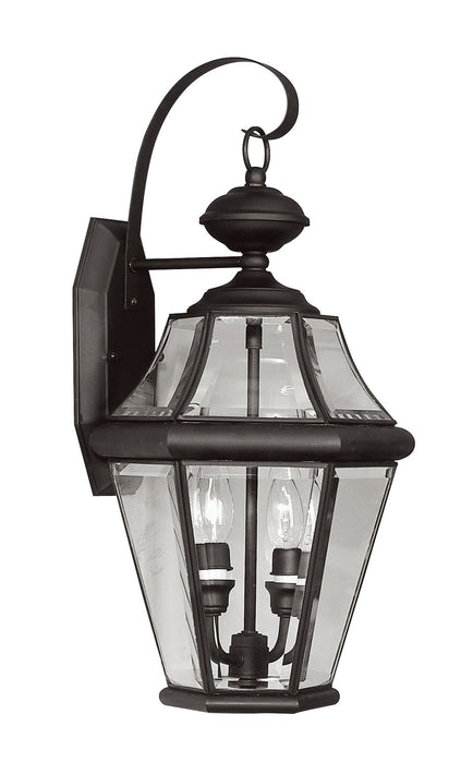Georgetown 2 Light Outdoor Wall Lantern in Black