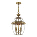 Monterey 3 Light Outdoor Chain Lantern in Antique Brass
