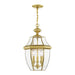 Monterey 3 Light Outdoor Chain Lantern in Polished Brass