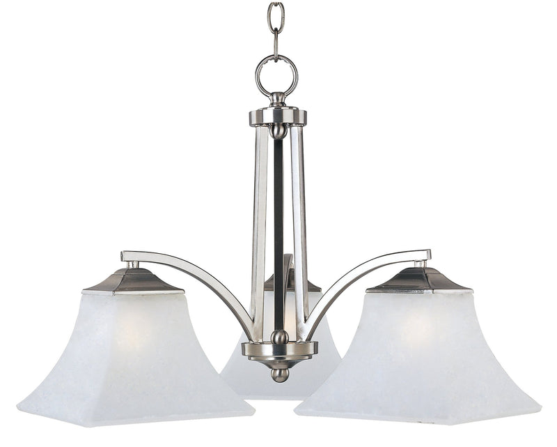 Aurora 3 Light Chandelier in Satin Nickel