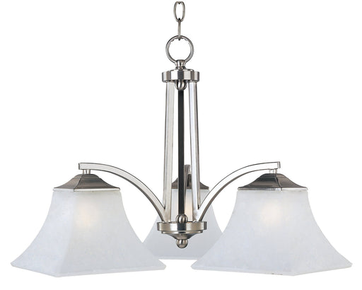 Aurora 3 Light Chandelier in Satin Nickel
