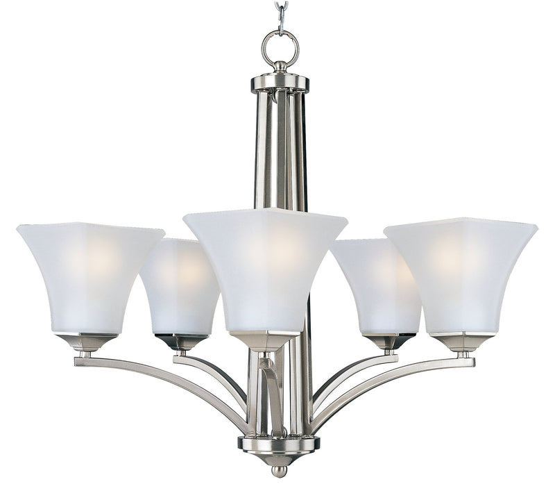 Aurora 5 Light Chandelier in Satin Nickel