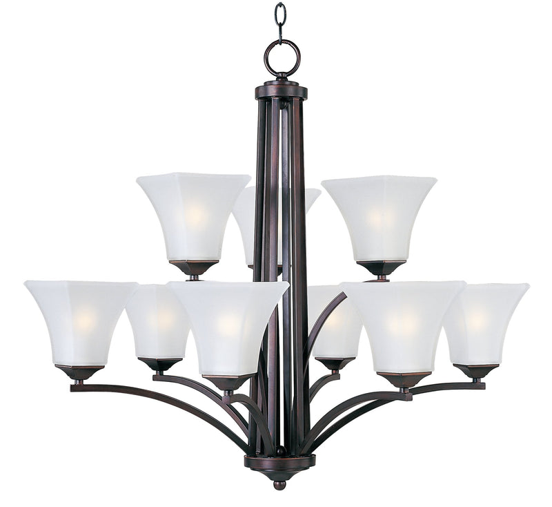 Aurora 9 Light Chandelier in Oil Rubbed Bronze