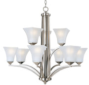 Aurora 9 Light Chandelier in Satin Nickel