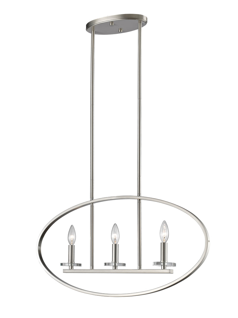 Verona 3 Light 28" Linear Pendant in Brushed Nickel