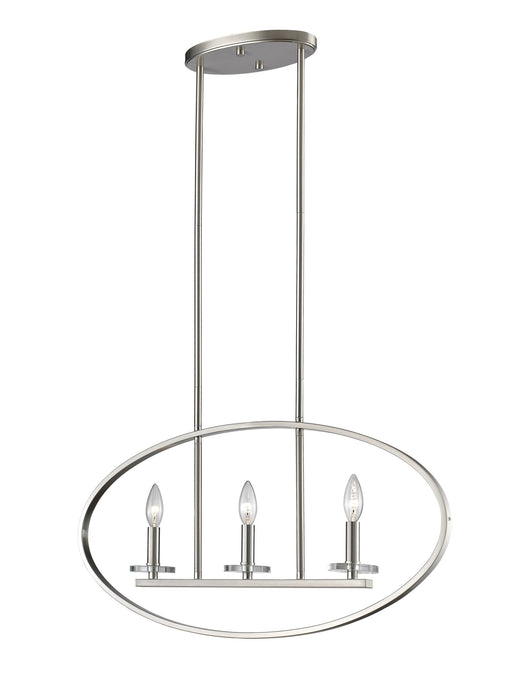Verona 3 Light 28" Linear Pendant in Brushed Nickel