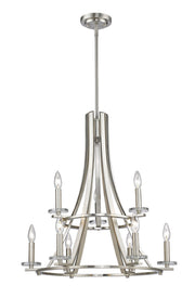 Verona 9 Light 25" Chandelier in Brushed Nickel