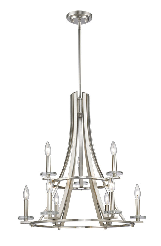 Verona 9 Light 25" Chandelier in Brushed Nickel