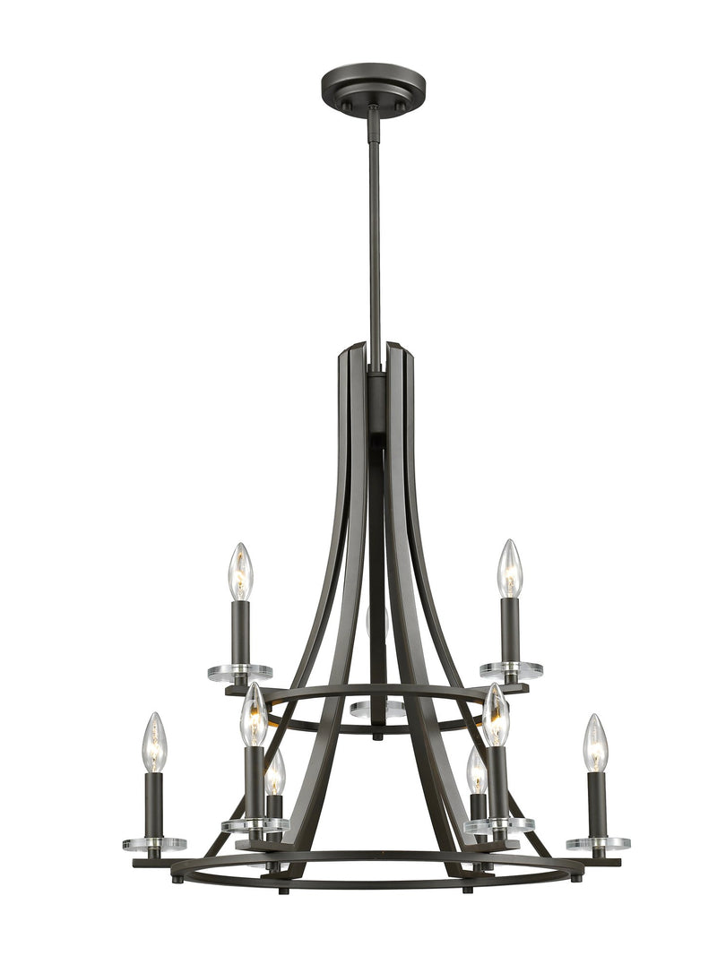 Verona 9 Light 25" Chandelier in Bronze