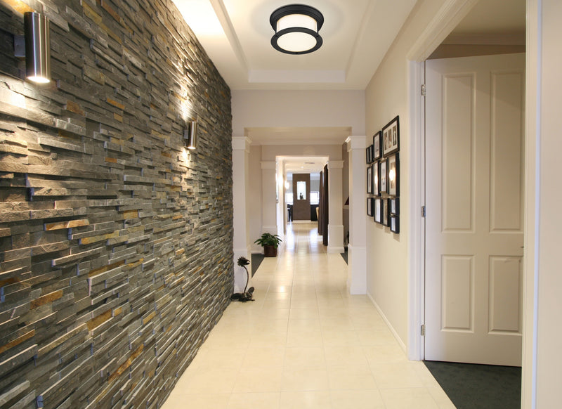 Sonna 2 Light Flush Mount in Matte Black in a room setting