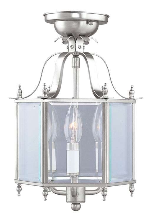 Livingston 3 Light Convertible Mini Pendant/Ceiling Mount in Brushed Nickel