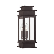 Princeton Small Outdoor Wall Lantern in Bronze with Polished Chrome Stainless Steel Reflector