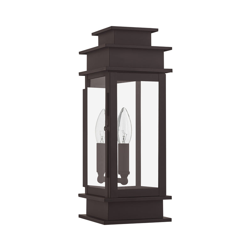 Princeton Small Outdoor Wall Lantern in Bronze with Polished Chrome Stainless Steel Reflector