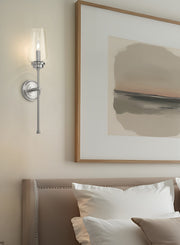 Clara 1 Light 5.5" Wall Sconce in Brushed Nickel in a room setting
