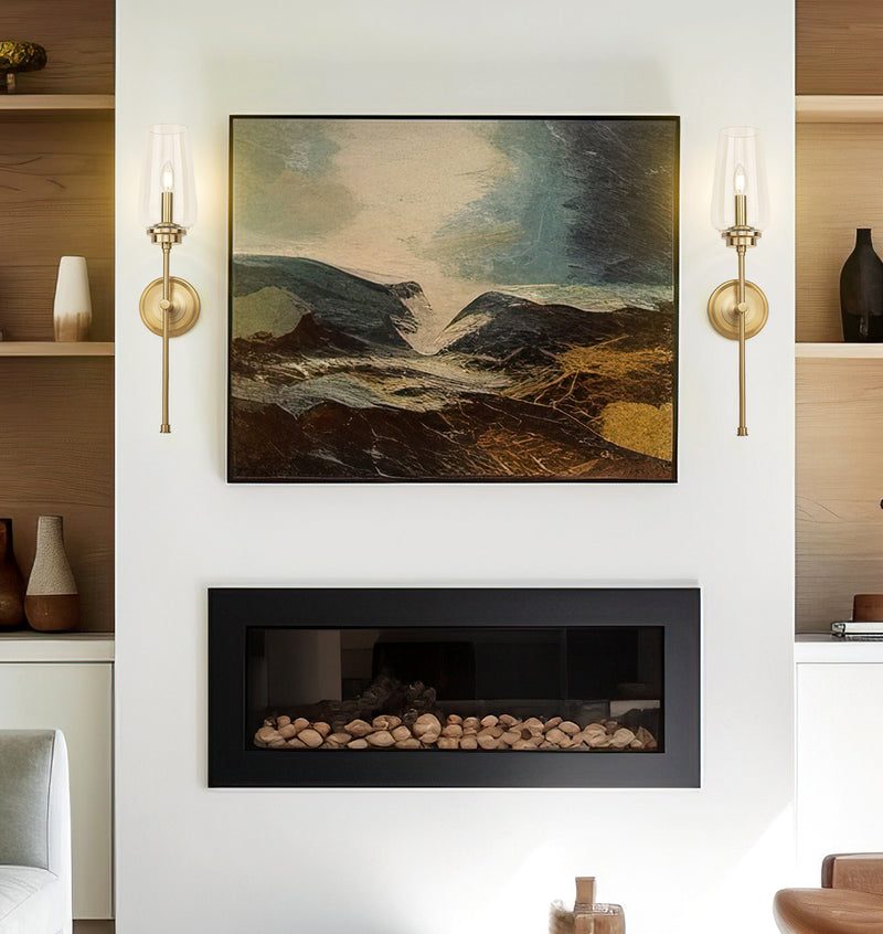 Clara 1 Light 5.5" Wall Sconce in Modern Gold in a room setting