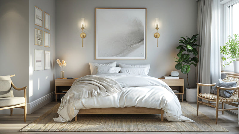 Clara 1 Light 5.5" Wall Sconce in Modern Gold in a room setting