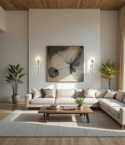 Cosmo 1 Light 5" Wall Sconce in Brushed Nickel in a room setting