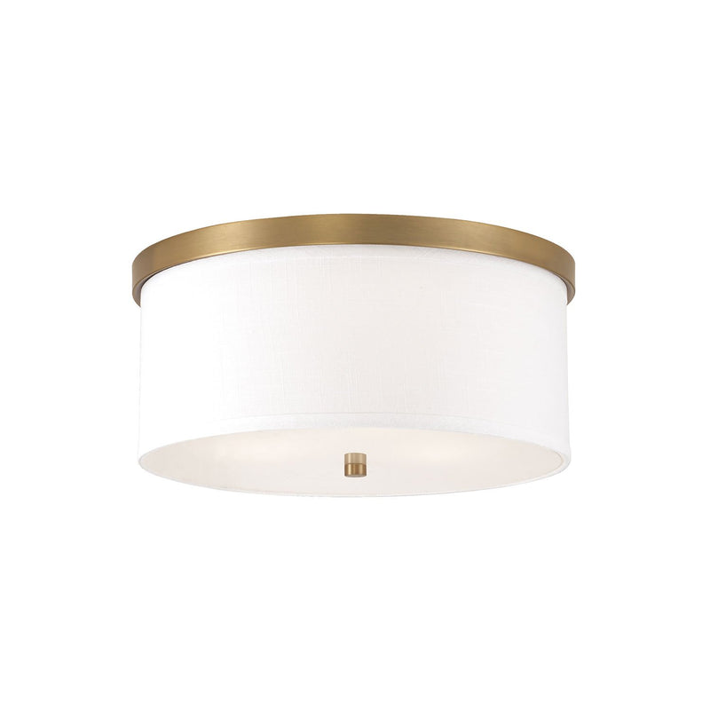 Midtown 3-Light Flush Mount in Aged Brass