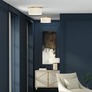 Midtown 3-Light Flush Mount in Aged Brass