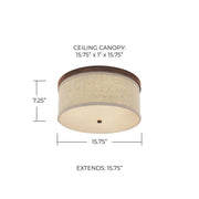 Midtown 3-Light Flush Mount in Burnished Bronze