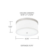 Midtown 3-Light Flush Mount in Matte Nickel