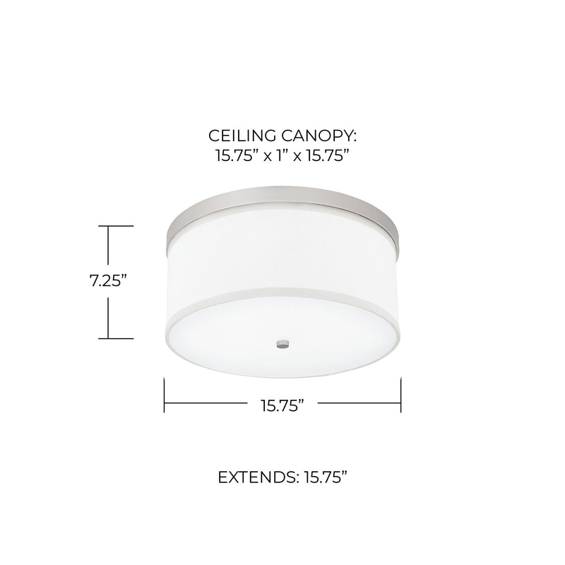 Midtown 3-Light Flush Mount in Matte Nickel