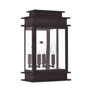 Princeton 2-Light 15.25" Outdoor Wall Lantern in Bronze with Polished Chrome Stainless Steel Reflector