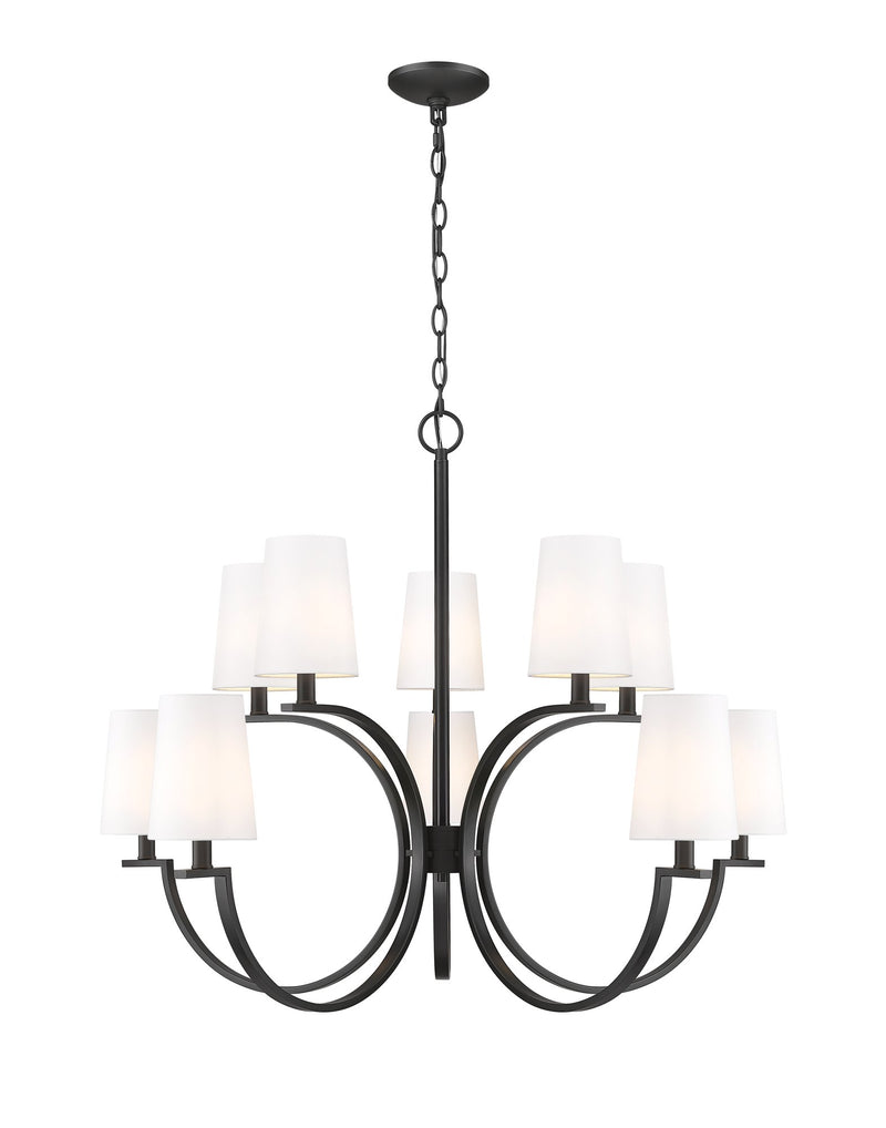 Cordelia 10 Light 40" Chandelier in Matte Black