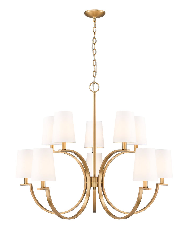 Cordelia 10 Light 40" Chandelier in Modern Gold