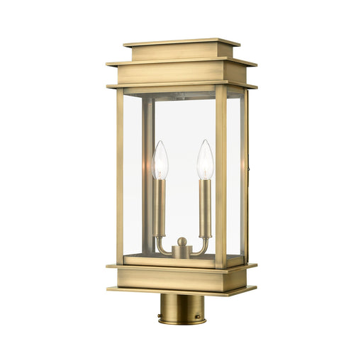 Princeton 2-Light Large Outdoor Post Light in Antique Brass