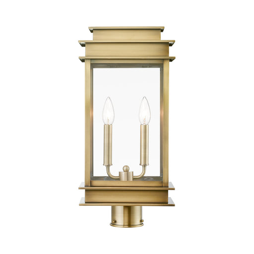 Princeton 2-Light Large Outdoor Post Light in Antique Brass