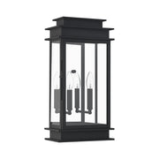 Princeton 2-Light Large Outdoor Wall Lantern in Black with Polished Chrome Stainless Steel Reflector