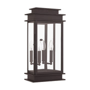 Princeton 2-Light Large Outdoor Wall Lantern in Bronze with Polished Chrome Stainless Steel Reflector