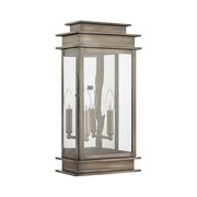 Princeton 2-Light Large Outdoor Wall Lantern in Vintage Pewter with Polished Chrome Stainless Steel Reflector