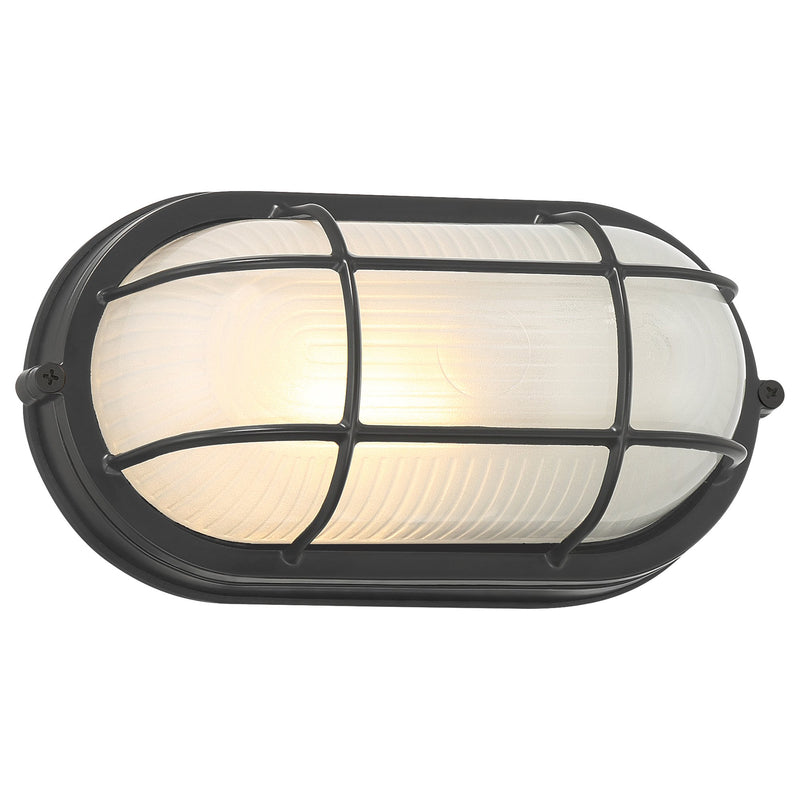 Nauticus Dual Mount Small Marine Grade Outdoor Bulkhead Light in Black