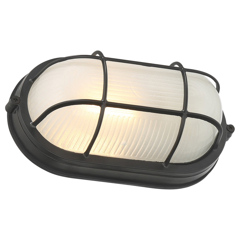 Nauticus Dual Mount Small Marine Grade Outdoor Bulkhead Light in Black