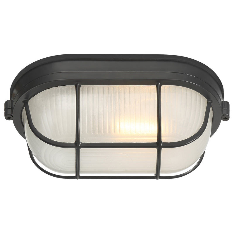 Nauticus Dual Mount Large Marine Grade Outdoor Bulkhead Light in Black