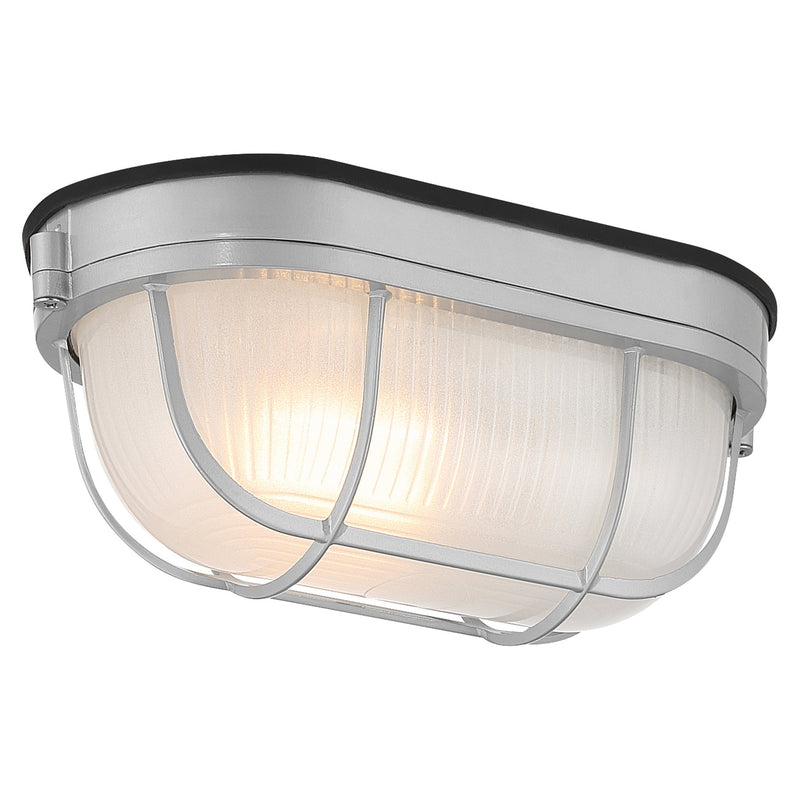 Nauticus Dual Mount Large Marine Grade Outdoor Bulkhead Light in Satin