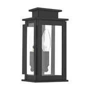 Princeton Mini Outdoor Wall Lantern in Black with Polished Chrome Stainless Steel Reflector