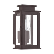 Princeton Mini Outdoor Wall Lantern in Bronze with Polished Chrome Stainless Steel Reflector