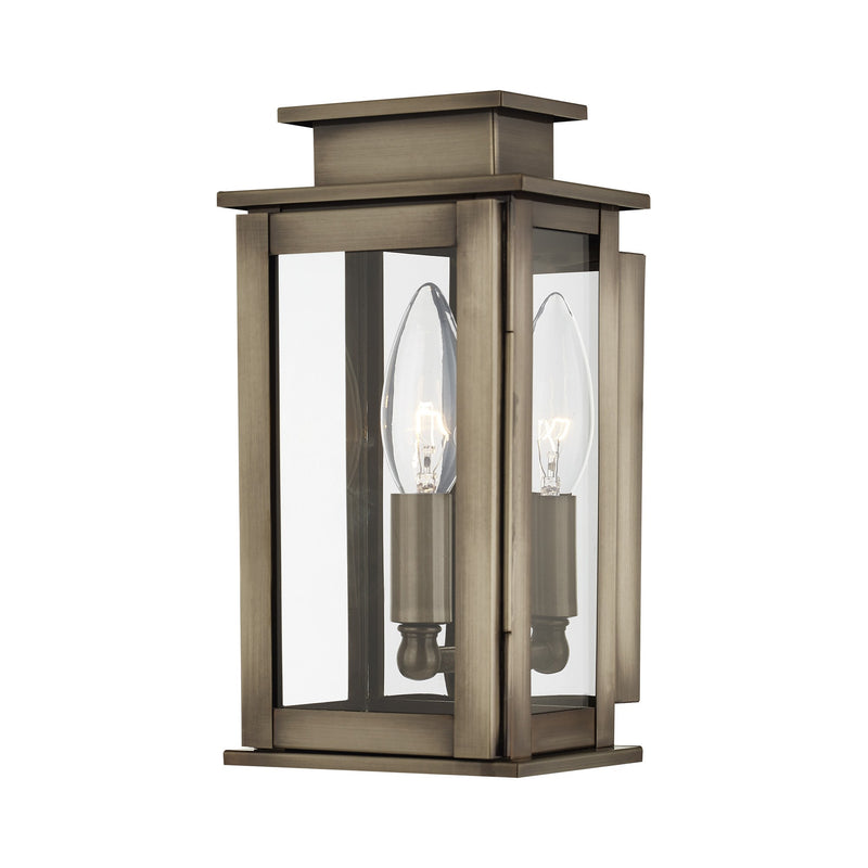 Princeton Mini Outdoor Wall Lantern in Vintage Pewter with Polished Chrome Stainless Steel Reflector