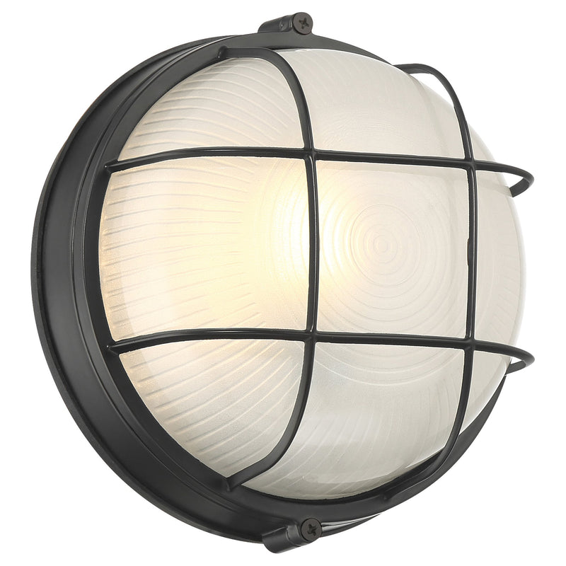 Nauticus Round Dual Mount 10" LED Outdoor Bulkhead Light in Black