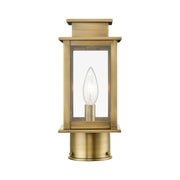 Princeton Mini Outdoor Post Light in Antique Brass