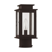Princeton Mini Outdoor Post Light in Bronze with Polished Chrome Stainless Steel Reflector