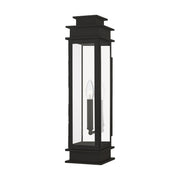 Princeton Tall Outdoor Wall Lantern in Bronze with Polished Chrome Stainless Steel Reflector