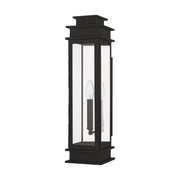 Princeton Tall Outdoor Wall Lantern in Bronze with Polished Chrome Stainless Steel Reflector