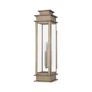 Princeton Tall Outdoor Wall Lantern in Vintage Pewter with Polished Chrome Stainless Steel Reflector