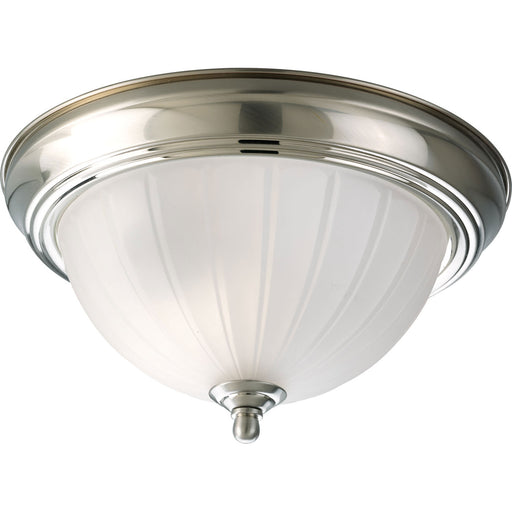 Melon Glass One Light Flush Mount in Brushed Nickel
