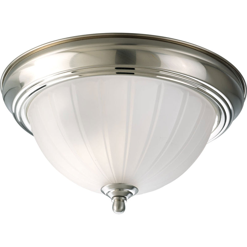 Melon Glass Flush Mount in Brushed Nickel