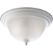 Melon Glass Two Light Flush Mount in White